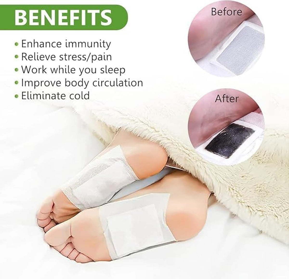 Ayurvedic Herbal Detox Foot Pads Buy 10 Get 10 Free 100% Herbal & Gentle Ingredient ( Pack of 10 )