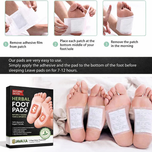 Ayurvedic Herbal Detox Foot Pads Buy 1 Get 1 Free 100% Herbal & Gentle Ingredient ( Pack of 10 )